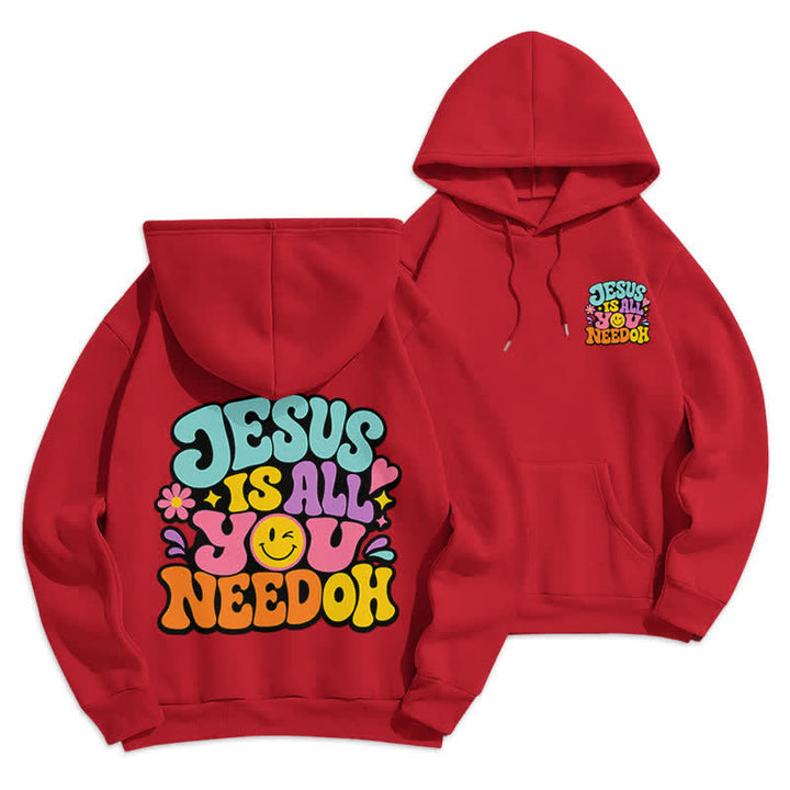 Christianartworkshop Jesus Is All You Need Graffiti Fleece Lined Hoodie - Red - 2XL - image 21