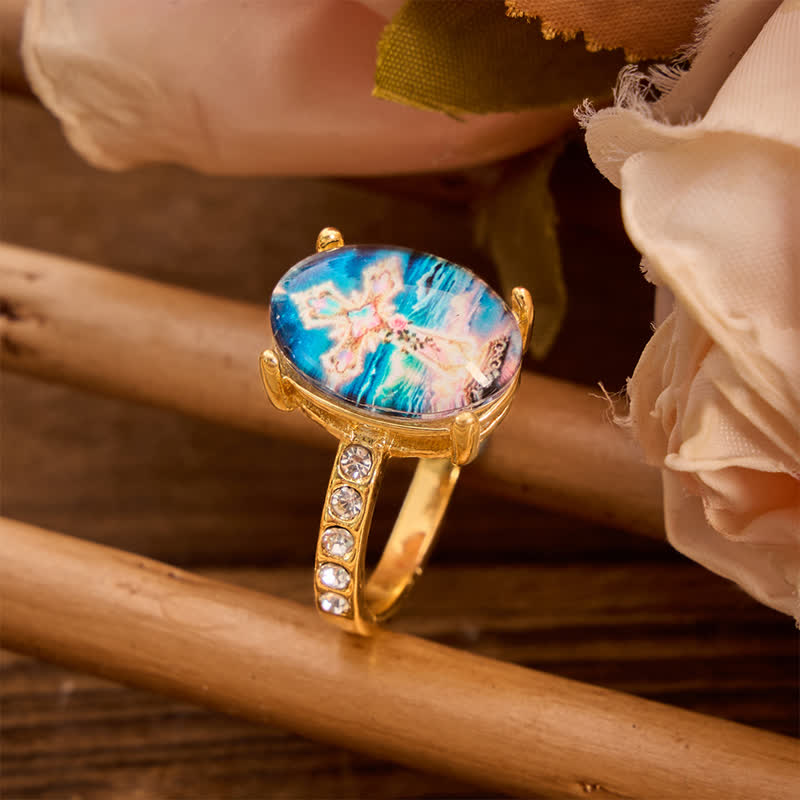 Christianartworkshop Artisan Polished Copper Cross Image Ring: Emblem of Radiant Heavenly Promise - image 3