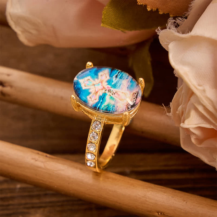 Christianartworkshop Artisan Polished Copper Cross Image Ring: Emblem of Radiant Heavenly Promise - image 3