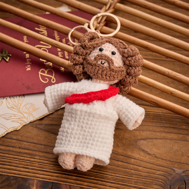 Christianartworkshop Soft Knitted Jesus & Our Lady Doll: Token of Tender Divine Affection - Jesus - image 1