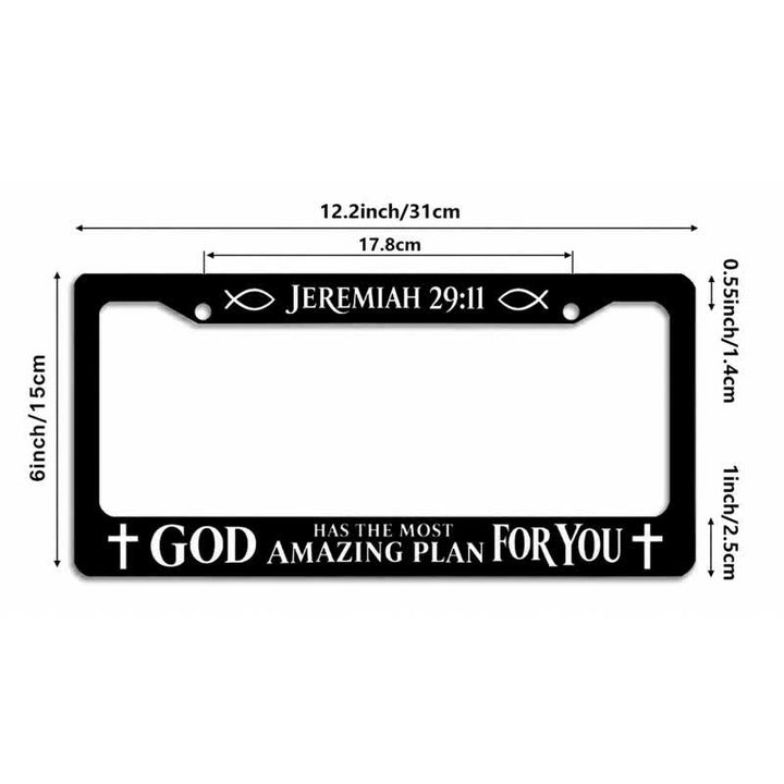 Christianartworkshop Sacred Cross & Ichthys Metal Car Frame: Witness of Divine Providence - image 7