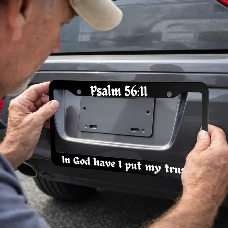 Christianartworkshop In God Have I Put My Trust Metal Car Frame: Beacon of Heavenly Assurance - image 4