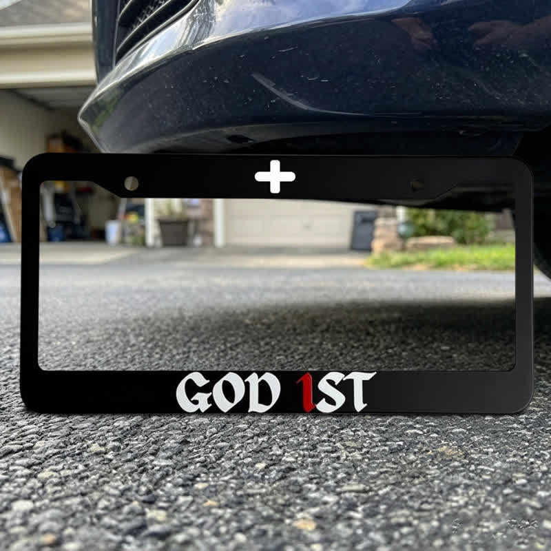 Christianartworkshop Inspirational God 1st Cross Metal Car Frame: Token of Sacred Commitment - image 6