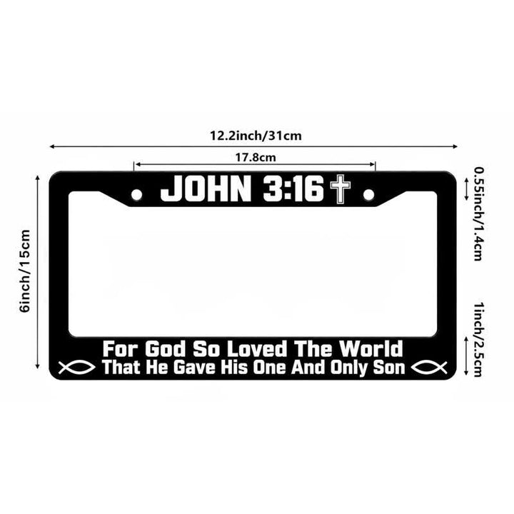 Christianartworkshop Cross & Ichthys Scripture Metal Car Frame: Carry Divine Love On Every Journey - image 7