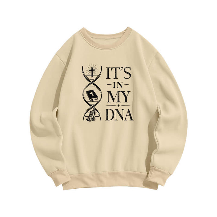 Christianartworkshop Its In My DNA Cross Graphic Cozy Sweatshirt - Apricot - 2XL - image 2