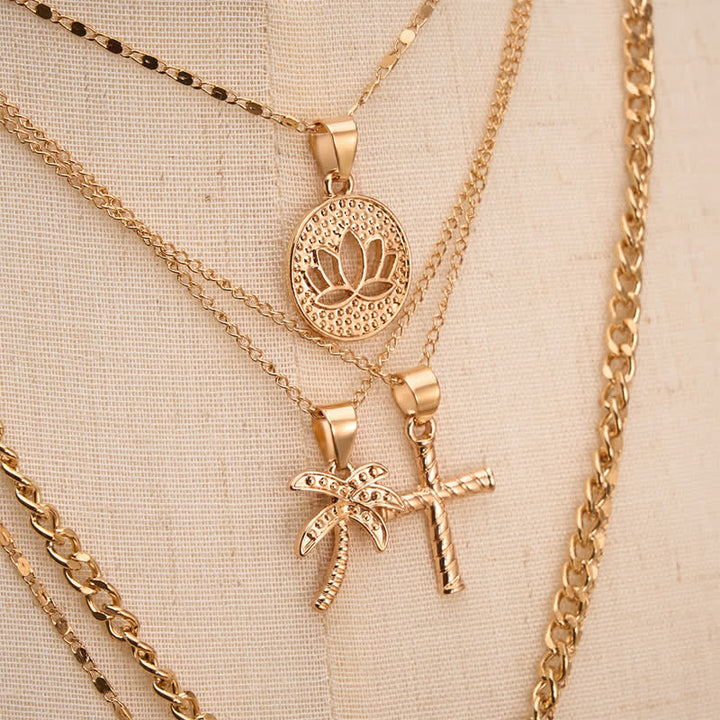 Christianartworkshop Ornate Jeweled Our Lady & Cross Layered Necklace: Token of Divine Guardianship - image 4