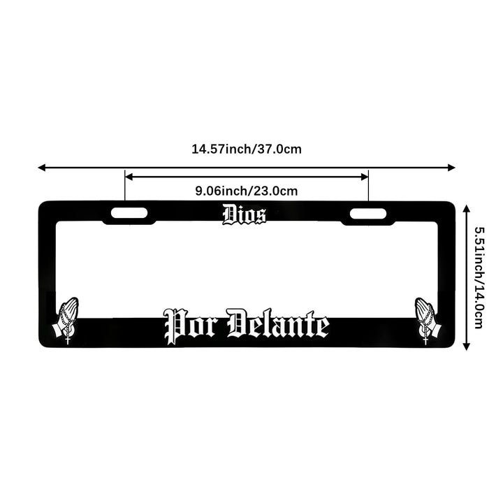 Christianartworkshop Dios Por Delante License Plate Frame with Praying Hands: Token Of Peaceful Daily Spiritual Serenity - image 14