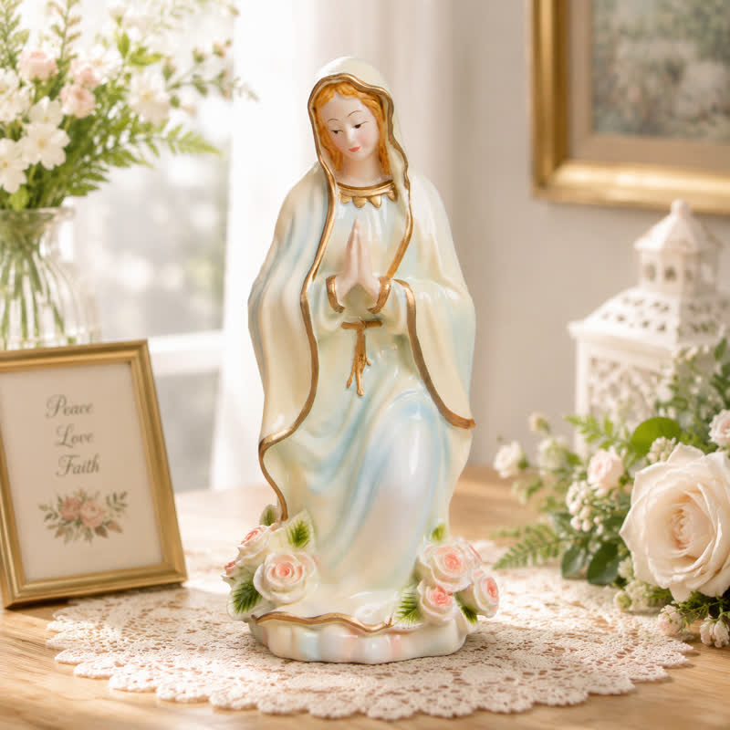 Christianartworkshop Flowing Robe Our Lady Resin Decor: Heavenly Guardian for Home Altar - 11.02''*5.12''*4.72''/28*13*12cm - image 3
