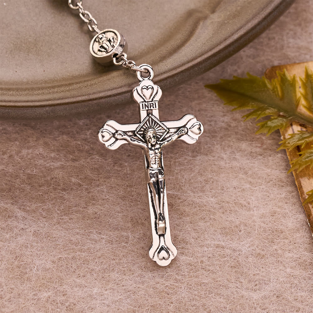 Christianartworkshop Embossed Alloy Rosary With Our Lady Miraculous Medal & Sacred Crucifix - image 8