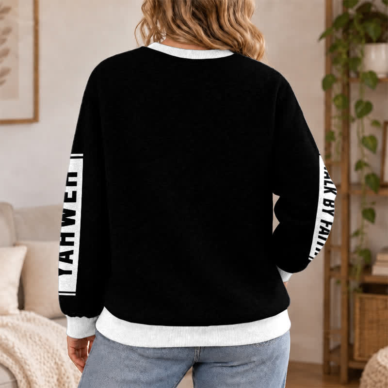 Christianartworkshop Yahweh 23 Walk By Faith Streetwear Crewneck Sweater - image 5