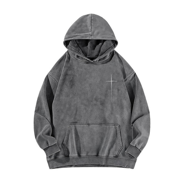 Christianartworkshop The Way Cross Front And Back Washed Hoodie - image 5