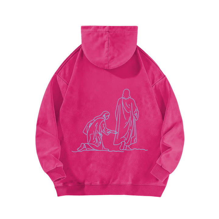 Christianartworkshop Hem Of His Garment Front And Back Washed Hoodie - image 4