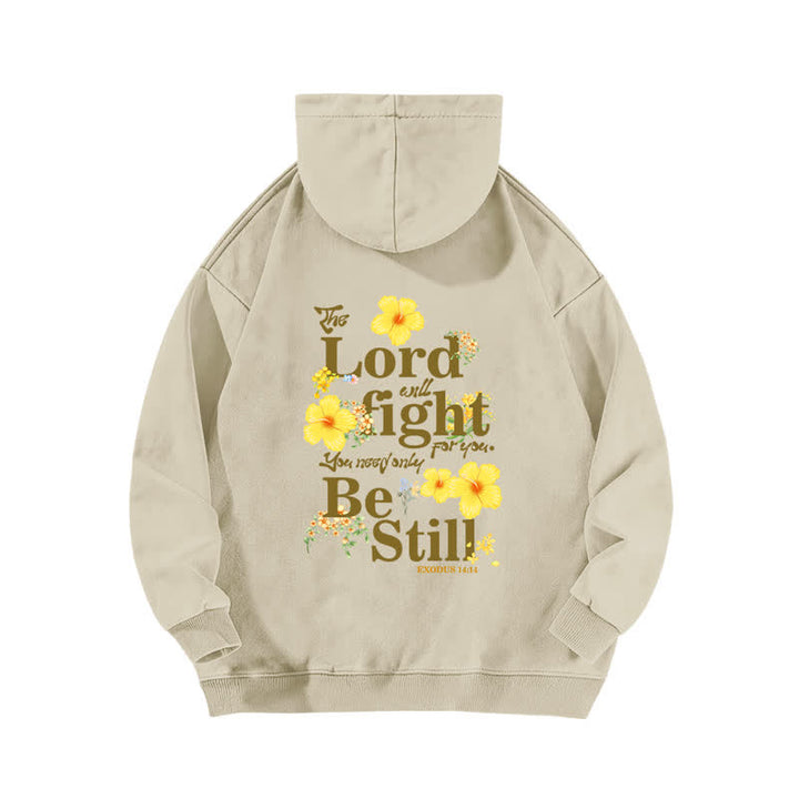 Christianartworkshop Be Still Floral Front And Back Washed Hoodie - image 4