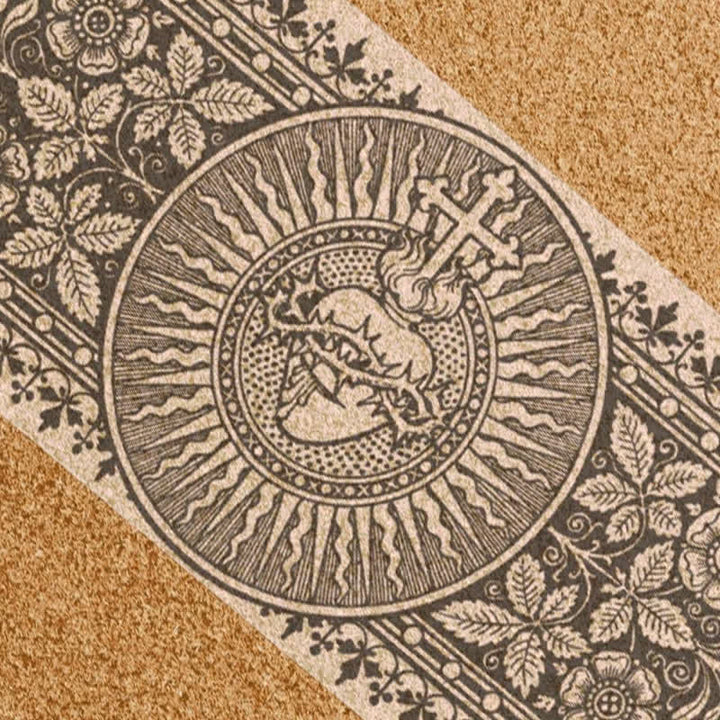 Christianartworkshop Engraved Style Sacred Heart Cross Doormat - image 4
