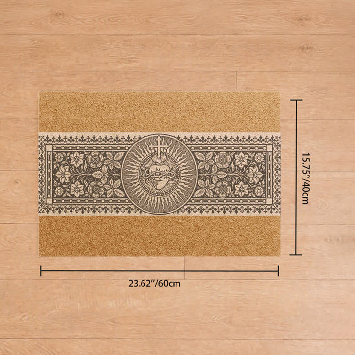 Christianartworkshop Engraved Style Sacred Heart Cross Doormat - 15.75''*23.62''/40*60cm - image 7