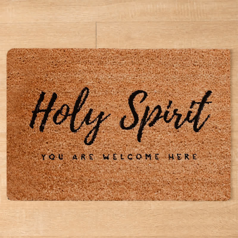 Christianartworkshop Hand Lettered Holy Spirit Entryway Coir Doormat - image 3