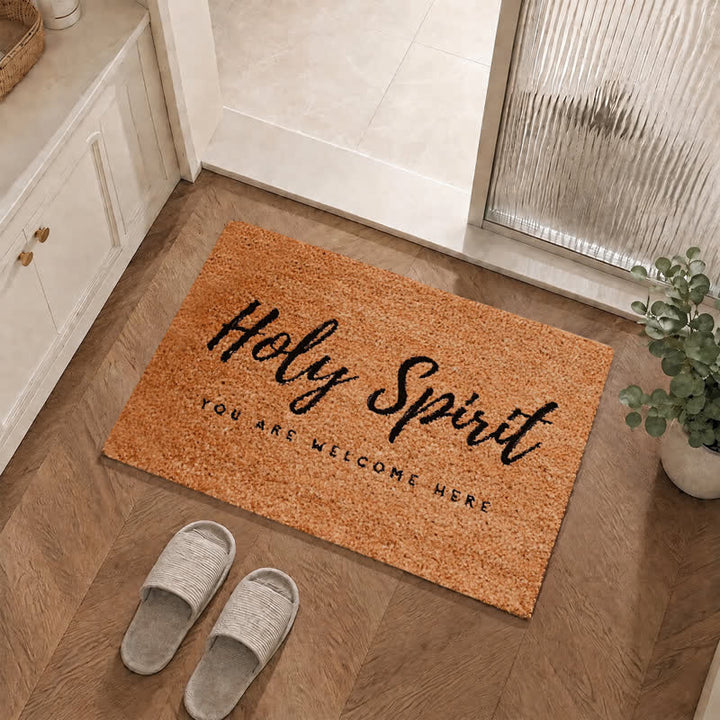 Christianartworkshop Hand Lettered Holy Spirit Entryway Coir Doormat - image 0