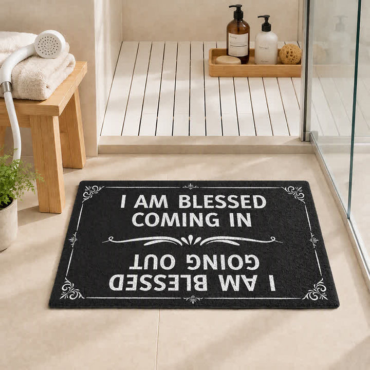 Christianartworkshop Classic Border Blessed In & Out Entry Doormat - image 1