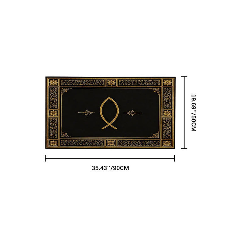 Christianartworkshop Ichthys & Chi-Rho Monogram Velvet Tapestry: Token of Abiding Celestial Shelter - Ichthys A - 19.69''*35.43''/50*90cm - image 5