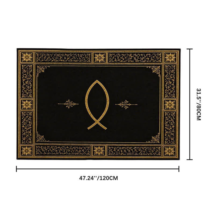 Christianartworkshop Ichthys & Chi-Rho Monogram Velvet Tapestry: Token of Abiding Celestial Shelter - Ichthys A - 31.5''*47.24''/80*120cm - image 8