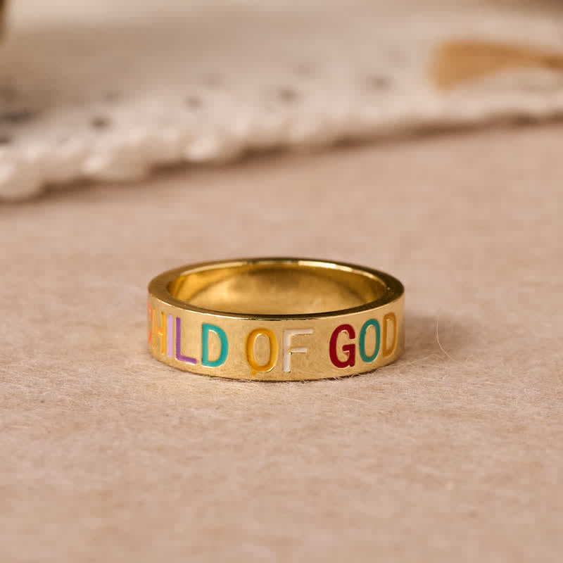 Christianartworkshop Lettered Child Of God Band Ring: Mark of Unwavering Heavenly Love - US 11 - image 4