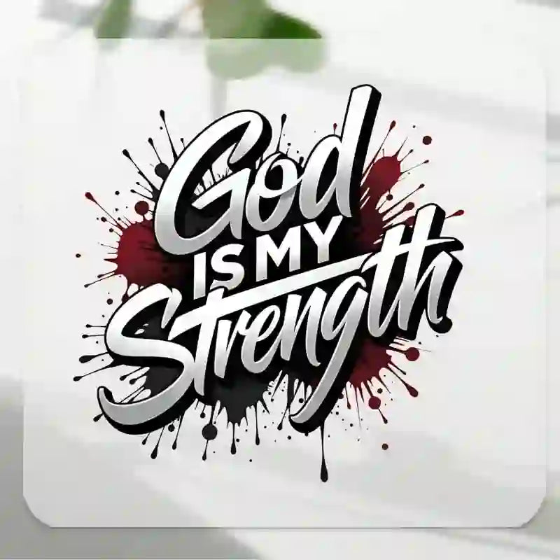 Christianartworkshop Graffiti God Is My Strength Plastic Car Sticker - 5.91''*5.91''/15*15cm - Set of 10 - image 0
