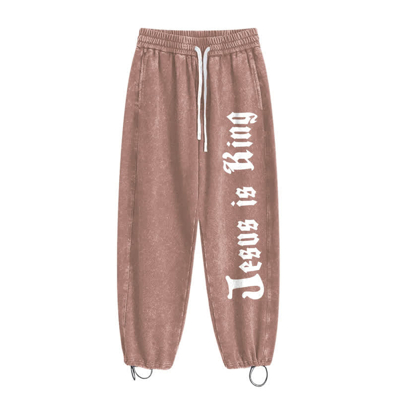 Christianartworkshop Black Gothic Script Streetwear Washed Sweatpants - image 42