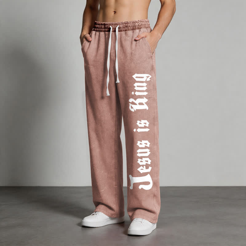 Christianartworkshop Black Gothic Script Streetwear Washed Sweatpants - image 44