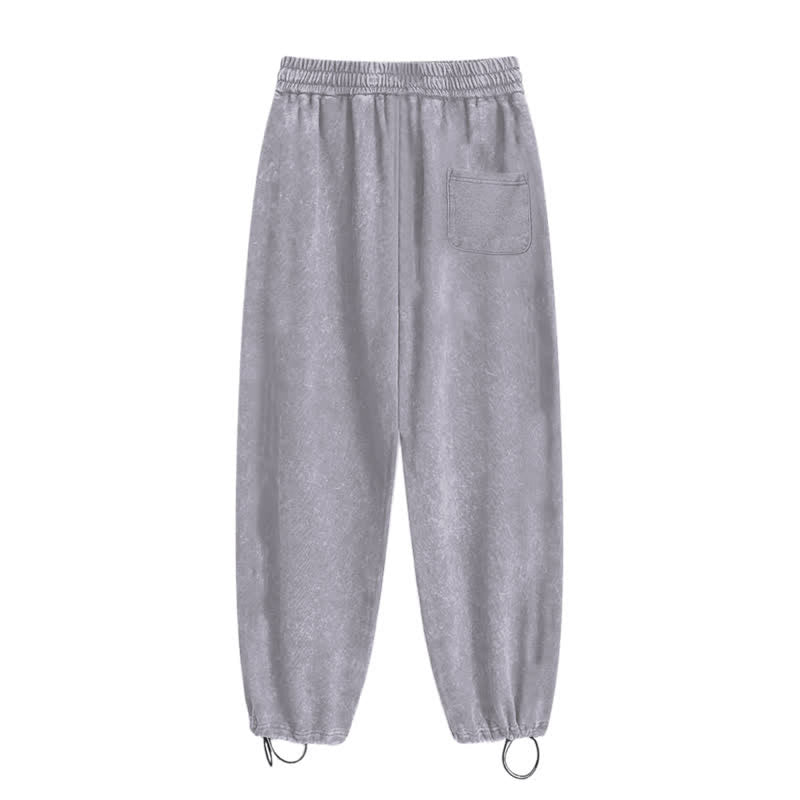 Christianartworkshop Jesus Saves Cross Graphic Grey Washed Sweatpants - image 1