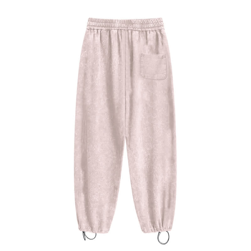 Christianartworkshop Jesus Script Blush Streetwear Drawstring Washed Sweatpants - image 3