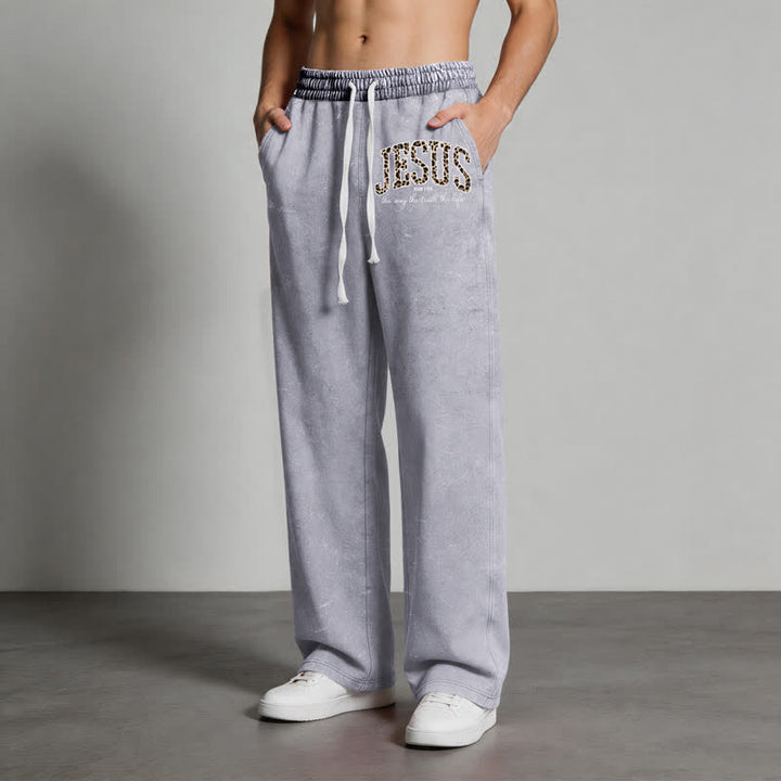 Christianartworkshop Jesus Script Blush Streetwear Drawstring Washed Sweatpants - image 12