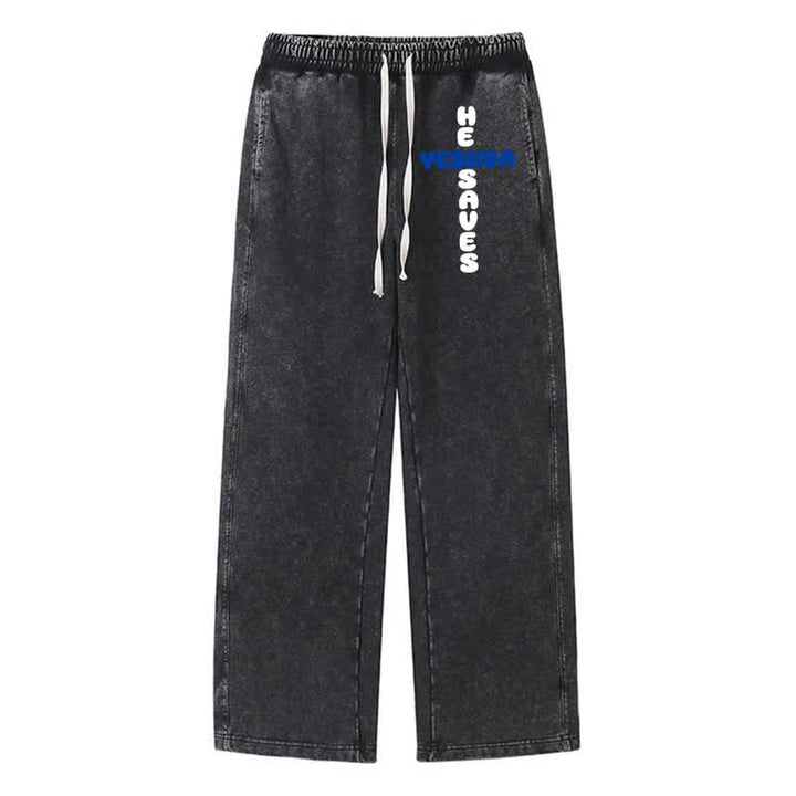 Christianartworkshop Blush Street Ease Drawstring Washed Sweatpants - Black - 2XL - image 16