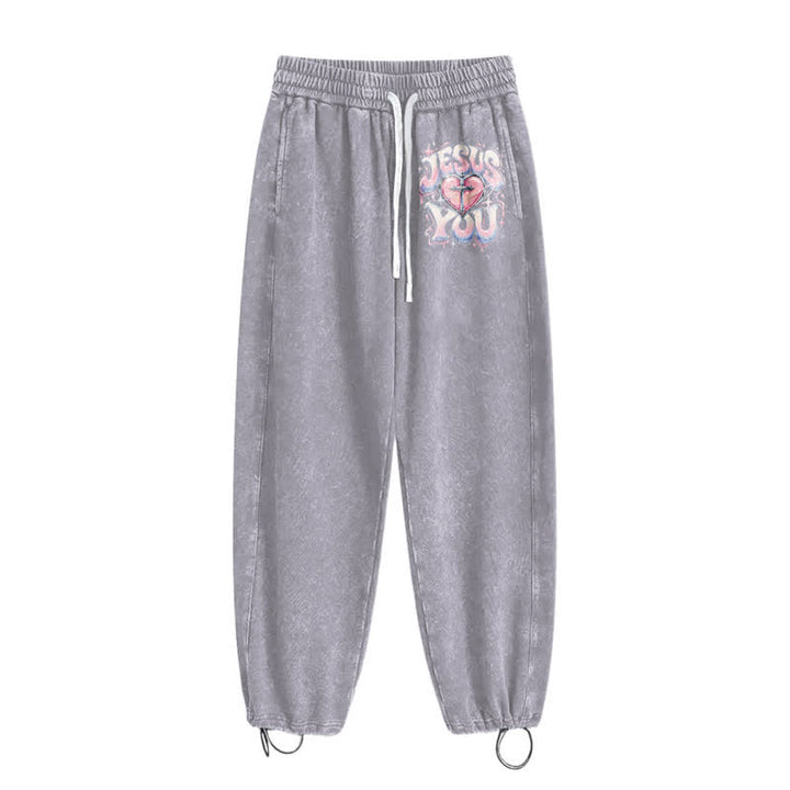 Christianartworkshop Jesus Heart Star Statement Washed Sweatpants - image 18