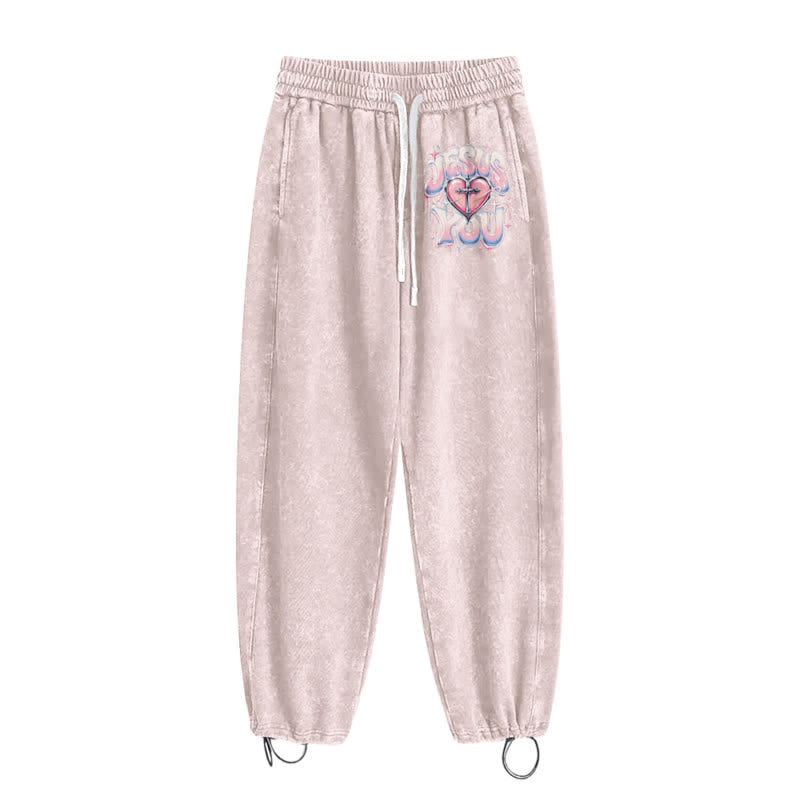 Christianartworkshop Jesus Heart Star Statement Washed Sweatpants - image 34