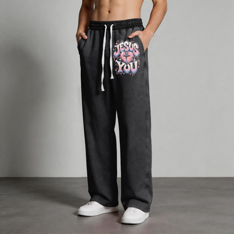 Christianartworkshop Jesus Heart Star Statement Washed Sweatpants - image 12
