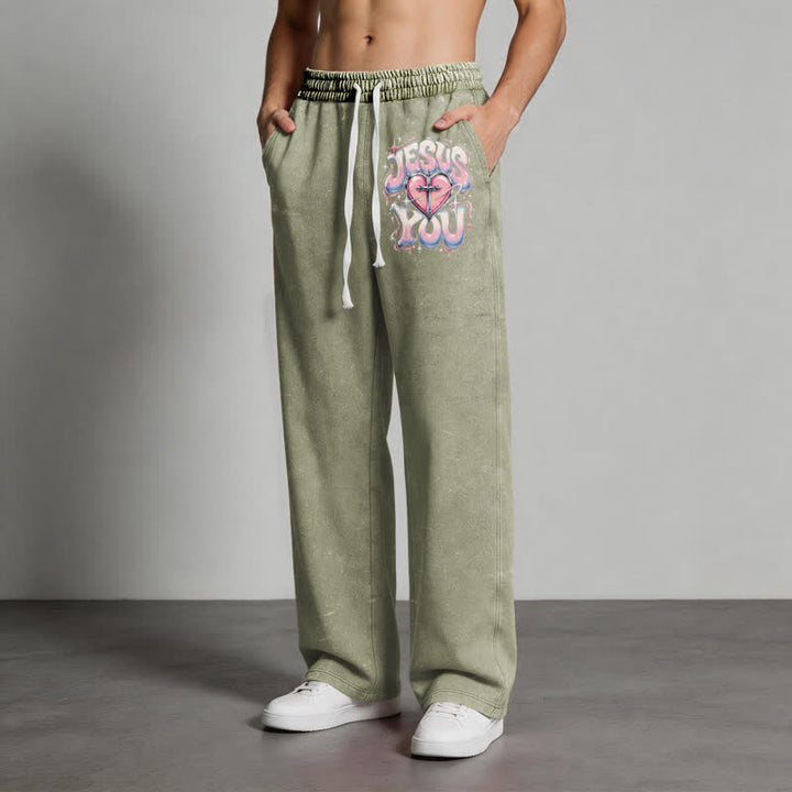 Christianartworkshop Jesus Heart Star Statement Washed Sweatpants - image 44