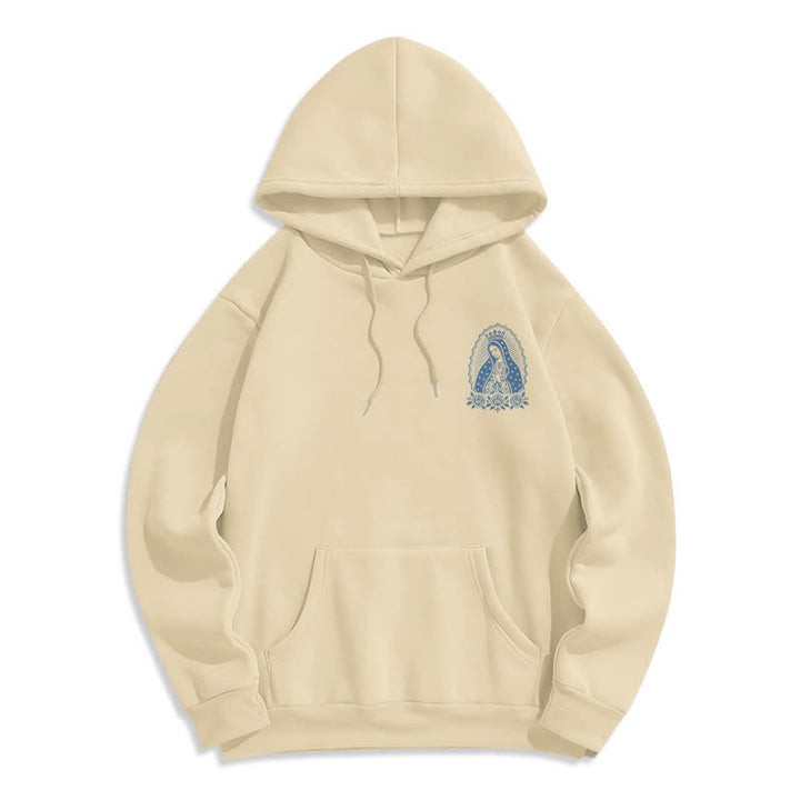 Christianartworkshop Light Blue Madonna Floral Streetwear Pullover Hoodie - image 14