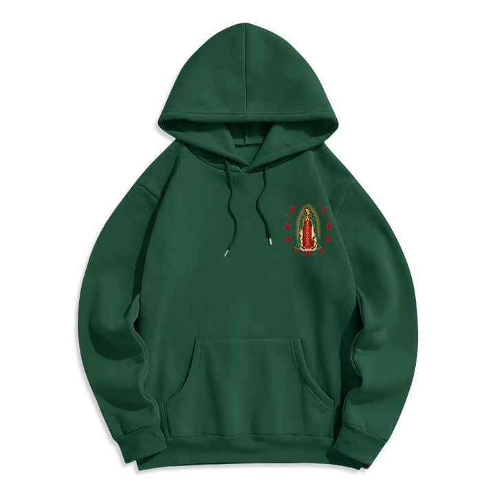 Christianartworkshop Sacred Rose Madonna White Fleece Lined Hoodie - image 11