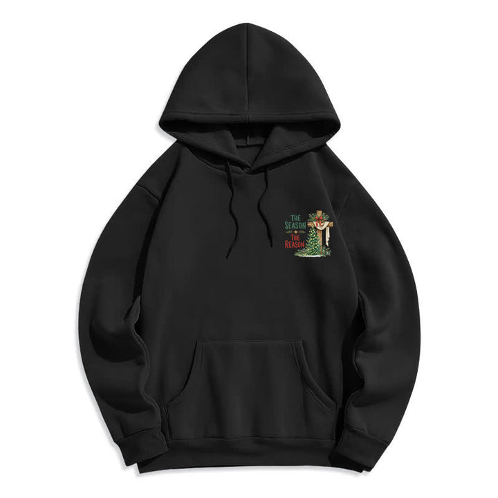 Christianartworkshop The Season The Reason White Cross Christmas Hoodie - image 8