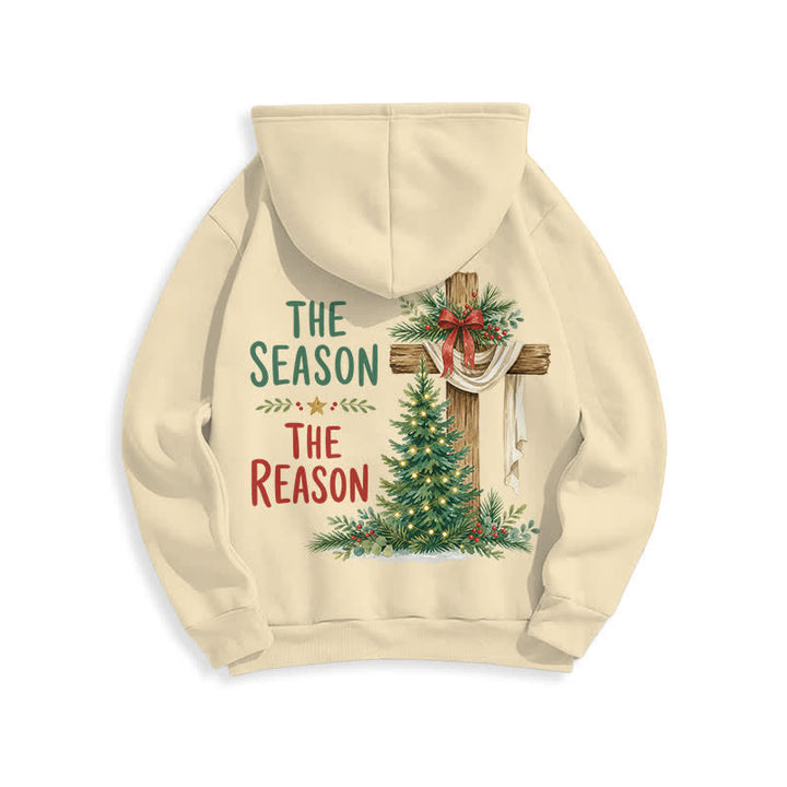 Christianartworkshop The Season The Reason White Cross Christmas Hoodie - image 19