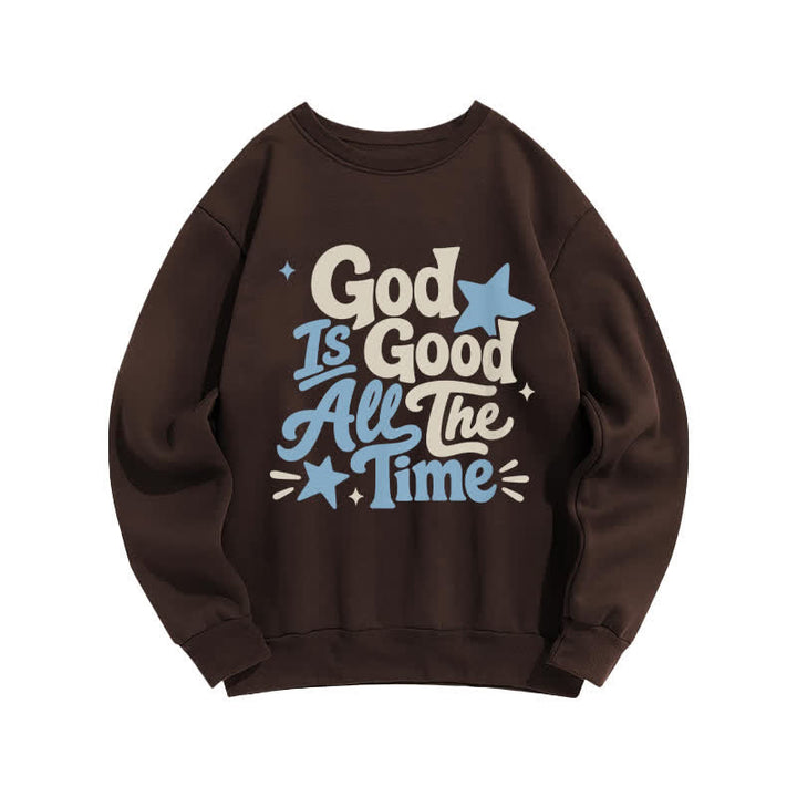 Christianartworkshop God Is Good All The Time Graphic Sweatshirt - Brown - 2XL - image 3