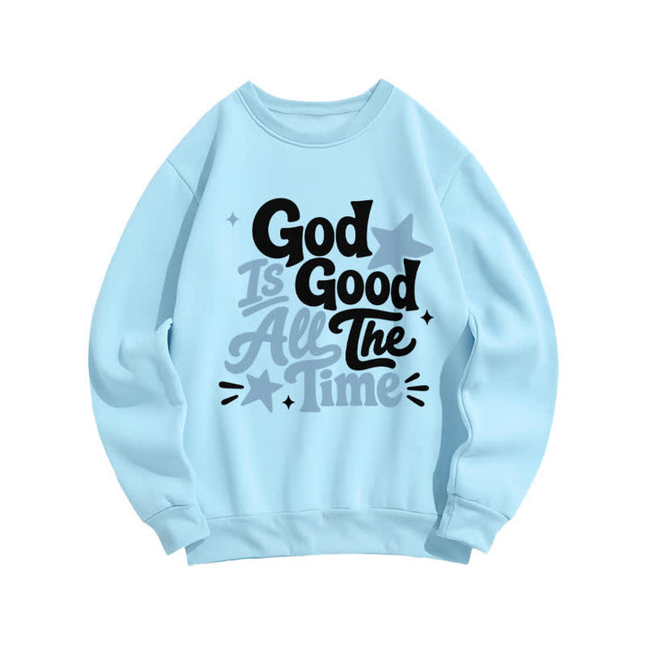 Christianartworkshop God Is Good All The Time Graphic Sweatshirt - Blue - 2XL - image 2