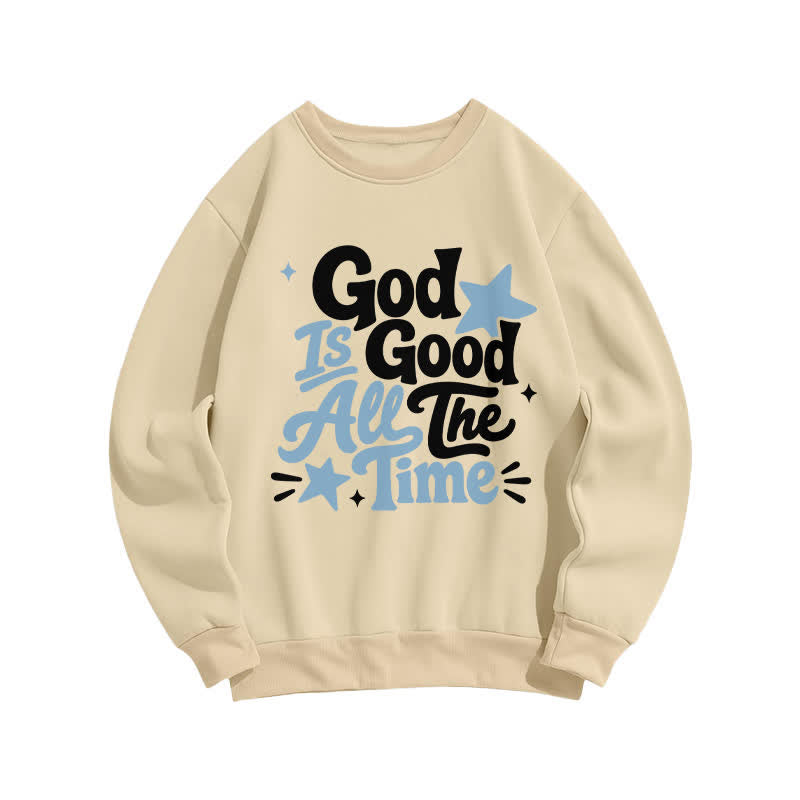 Christianartworkshop God Is Good All The Time Graphic Sweatshirt - Beige - 2XL - image 4