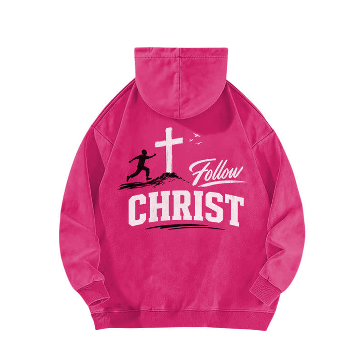Christianartworkshop Follow Christ Cross Front And Back Washed Hoodie - image 4