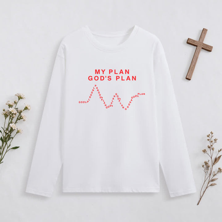 Christianartworkshop My Plan God's Plan Black Graphic Long-Sleeve T-Shirt - image 5