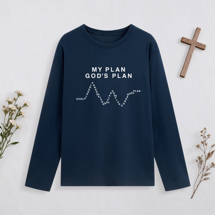 Christianartworkshop My Plan God's Plan Black Graphic Long-Sleeve T-Shirt - image 11