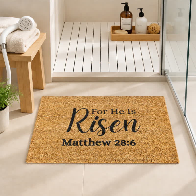 Christianartworkshop For He Is Risen Printed Coir Doormat: Token of Timeless Resurrection Promise - image 2