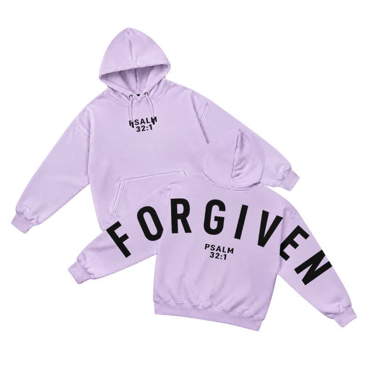 Christianartworkshop Split Sleeve Forgiven Psalm 32:1 Scripture Statement French Terry Hoodie - Light Purple - 5XL - image 22