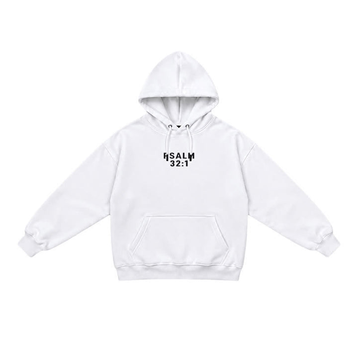 Christianartworkshop Split Sleeve Forgiven Psalm 32:1 Scripture Statement French Terry Hoodie - image 2