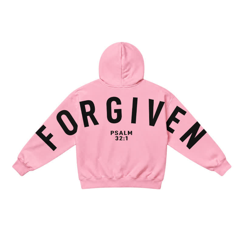 Christianartworkshop Split Sleeve Forgiven Psalm 32:1 Scripture Statement French Terry Hoodie - image 20